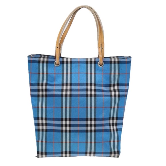 BURBERRY Blue Plaid Tote  Auth 87633 - Picture 9 of 10
